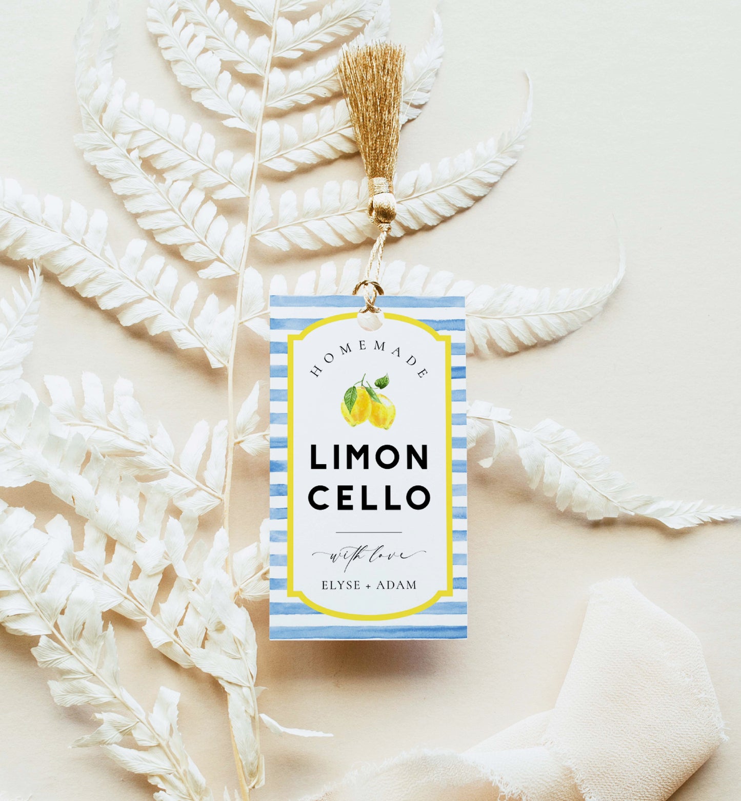 Ellesmere Blue | Printable Limoncello Favour Tags Template