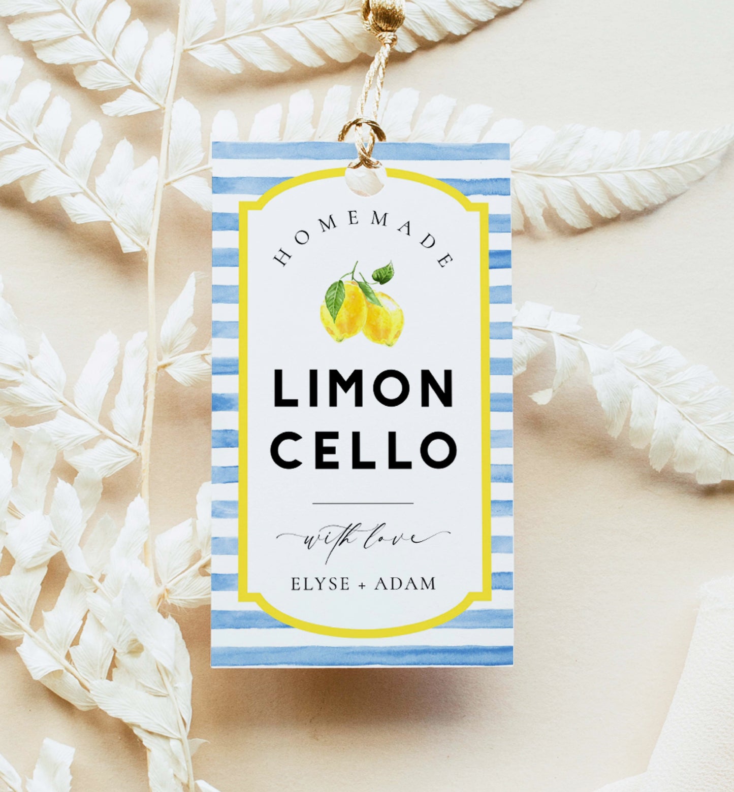 Ellesmere Blue | Printable Limoncello Favour Tags Template