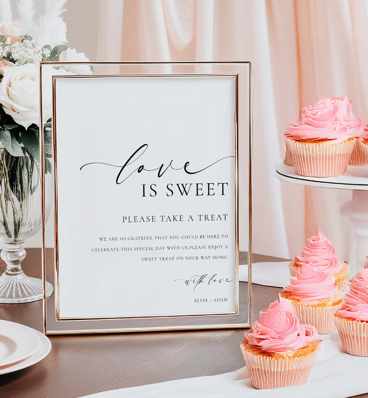 Ellesmere White | Printable Love Is Sweet Sign Template – Black Bow Studio