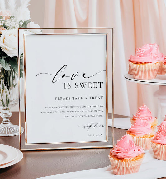 Printable Love Is Sweet Favors Sign, Minimalist Wedding Favors Table Sign, Sweet Station Sign, Wedding Dessert Table Sign, Ellesmere