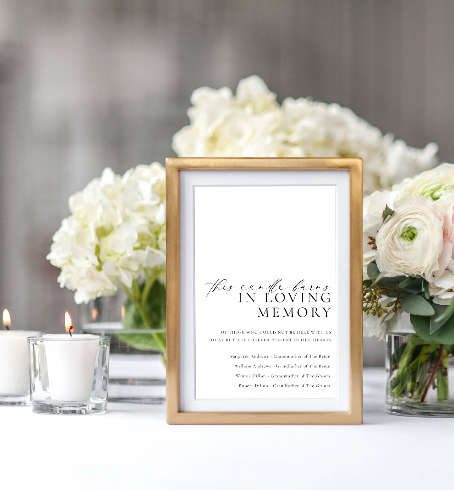 Ellesmere White | Printable Loving Memory Sign Template