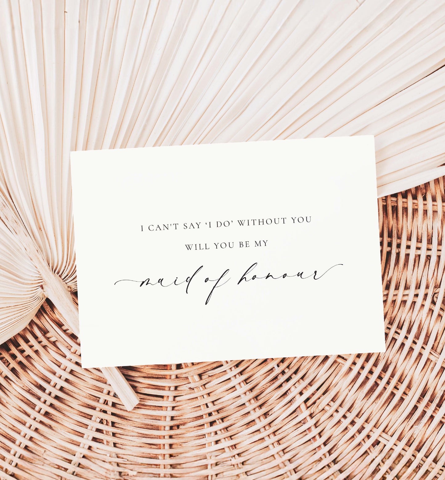 Bridesmaid and Maid Of Honour Proposal Card, Minimalist Bridesmaid Box Gift Card, Bridal Party Proposal Card, Off White Ivory, Ellesmere