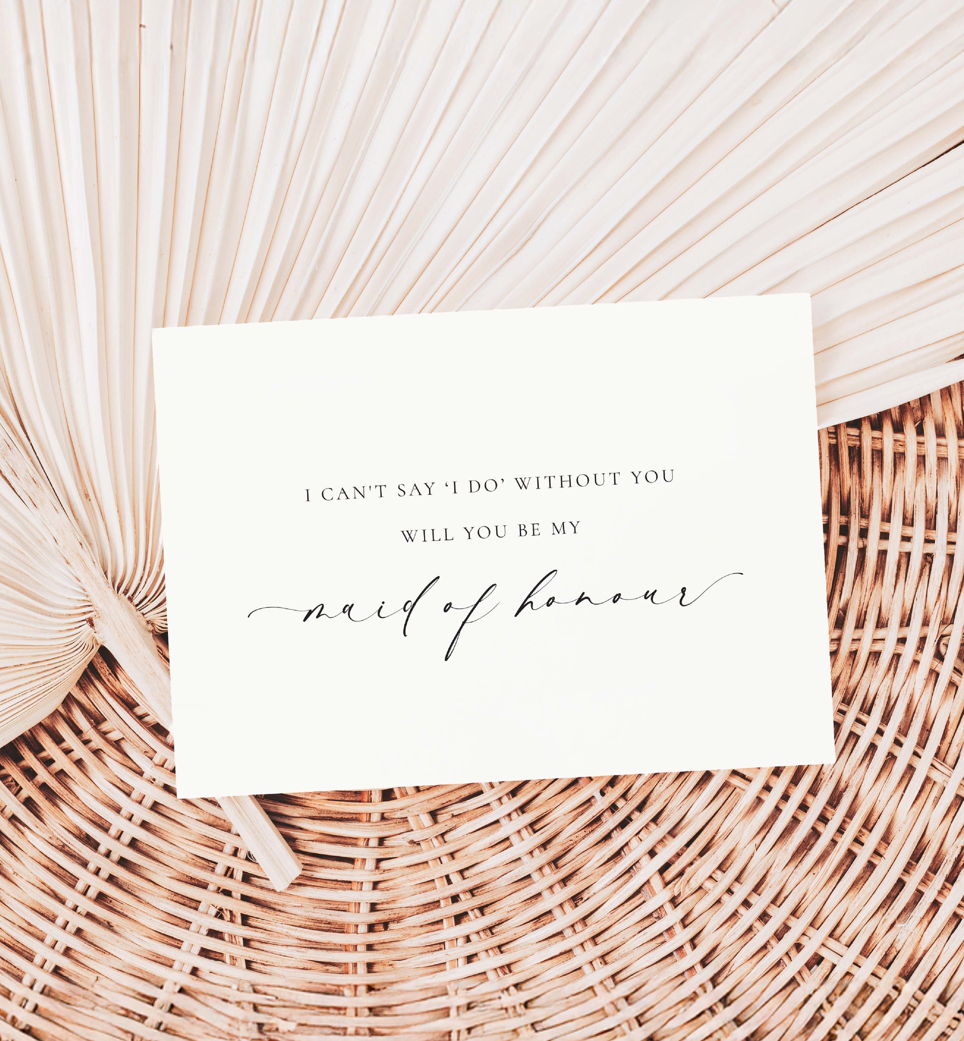 Bridesmaid and Maid Of Honour Proposal Card, Minimalist Bridesmaid Box Gift Card, Bridal Party Proposal Card, Off White Ivory, Ellesmere