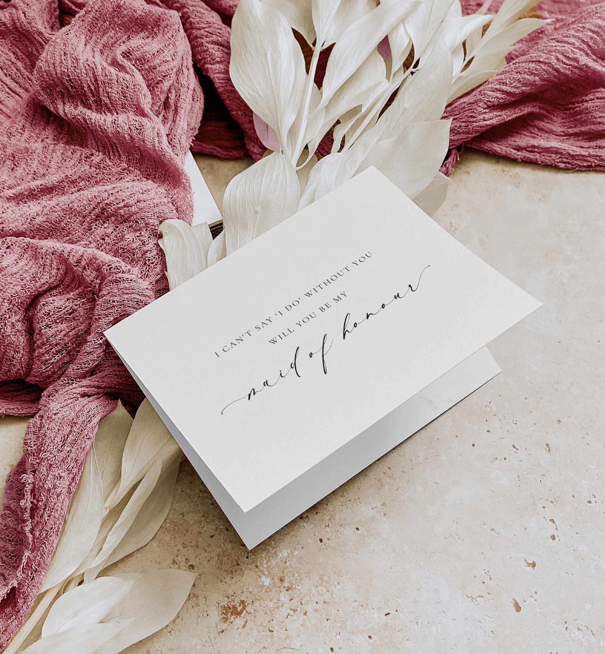 Bridesmaid and Maid Of Honour Proposal Card, Minimalist Bridesmaid Box Gift Card, Bridal Party Proposal Card, Off White Ivory, Ellesmere