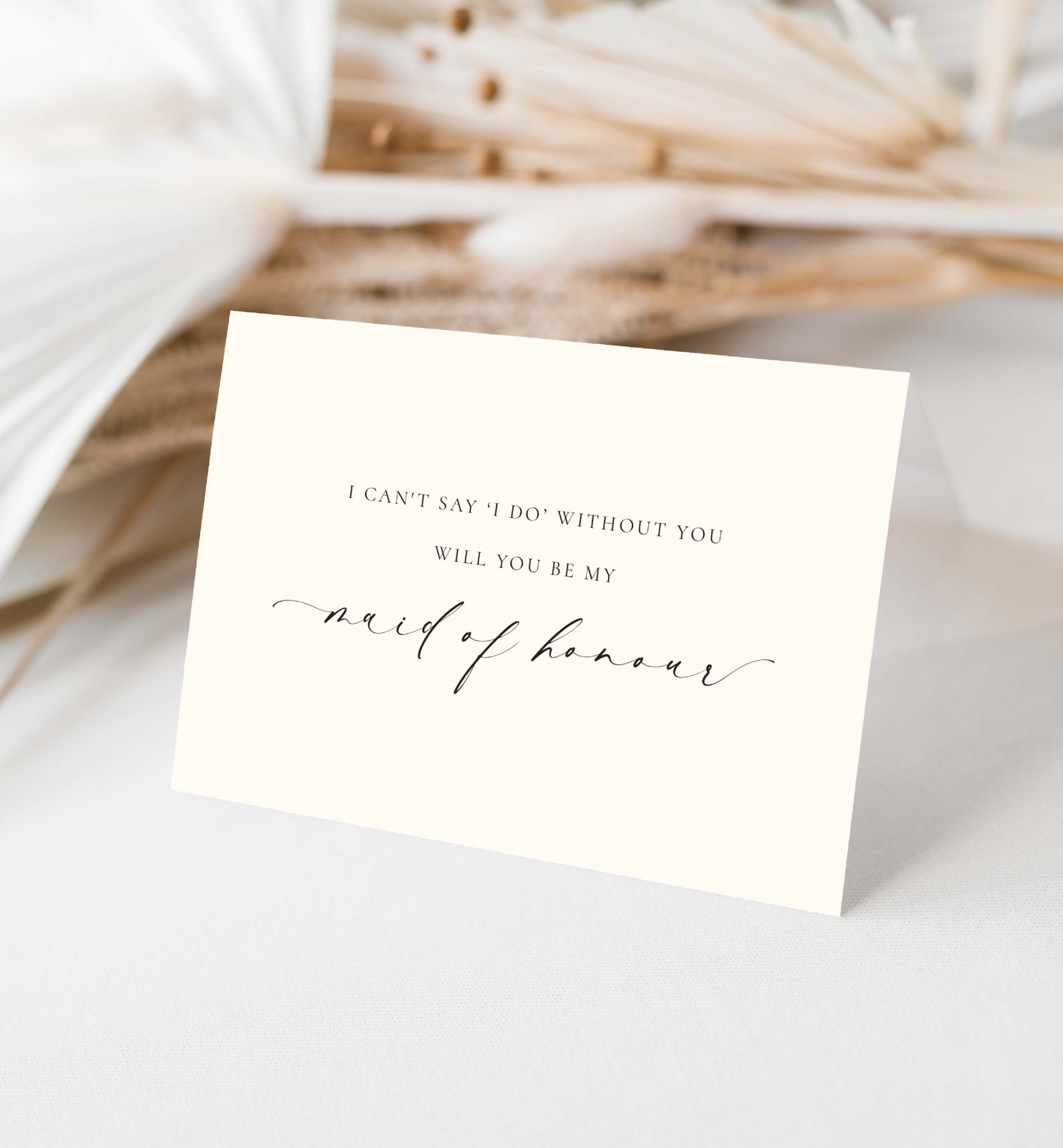 Bridesmaid and Maid Of Honour Proposal Card, Minimalist Bridesmaid Box Gift Card, Bridal Party Proposal Card, Off White Ivory, Ellesmere