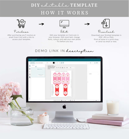 Valentine Pink | Printable Valentine Lollipop Tag Template