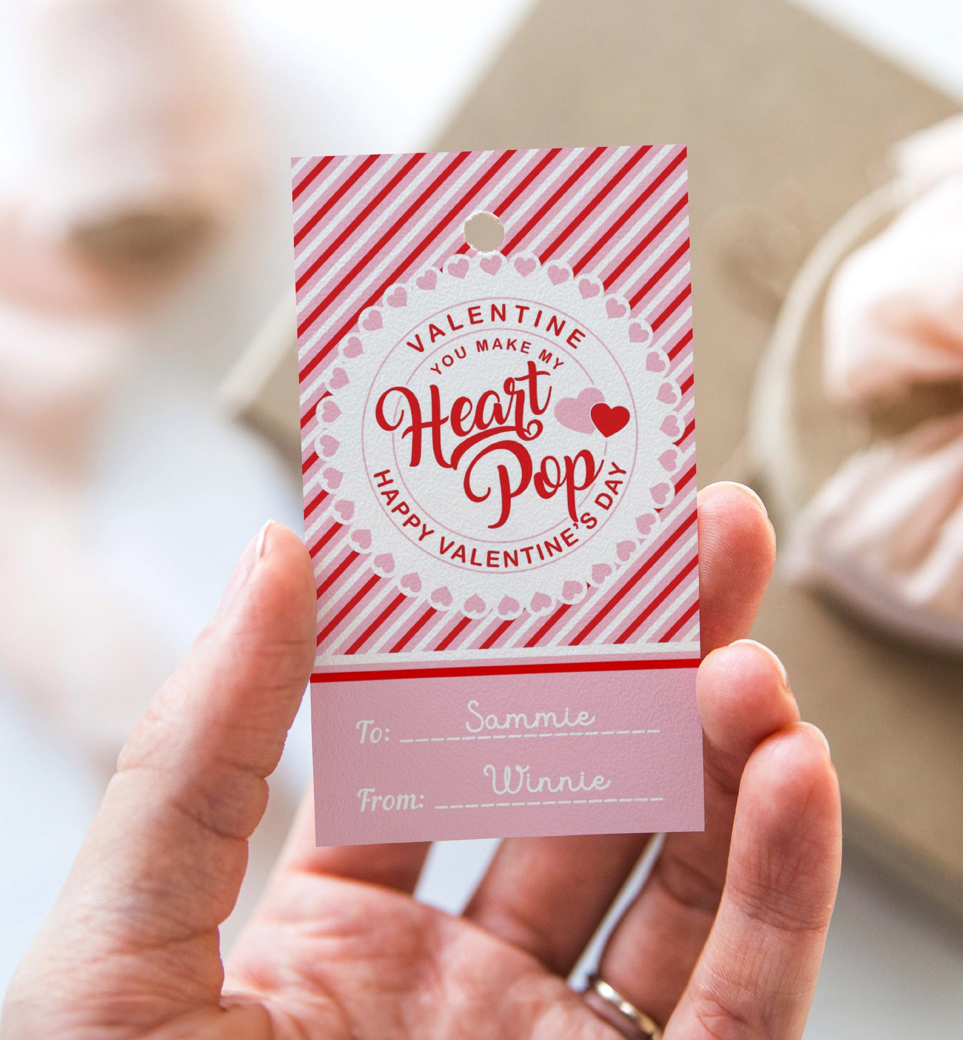 You Make My Heart Pop Happy Valentine's Day Tag, Valentine's Day Popcorn Gift Tag, Classroom Valentine Treat Tag, Galentine's Tag