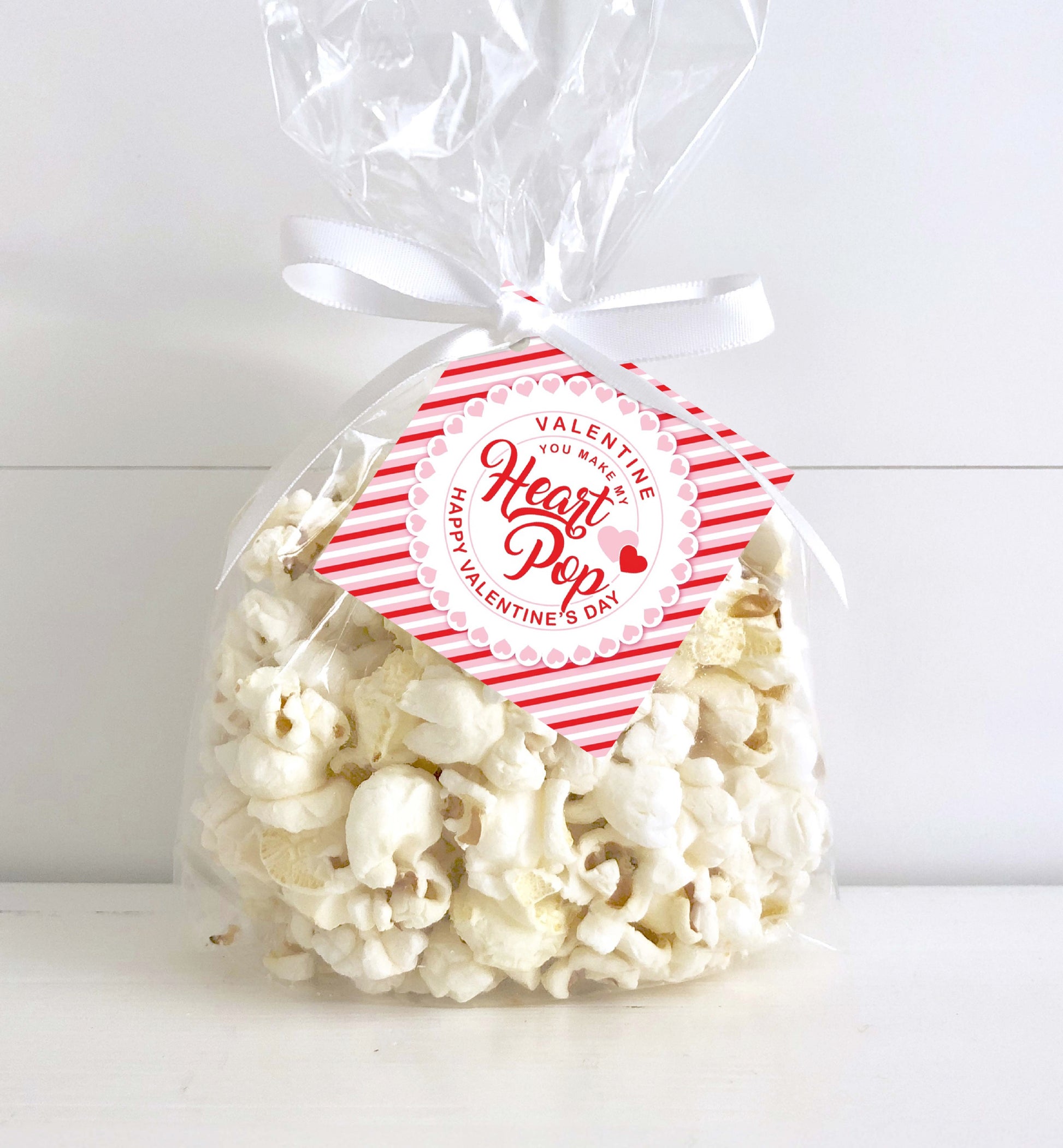 You Make My Heart Pop Happy Valentine's Day Tag, Valentine's Day Popcorn Gift Tag, Classroom Valentine Treat Tag, Galentine's Tag
