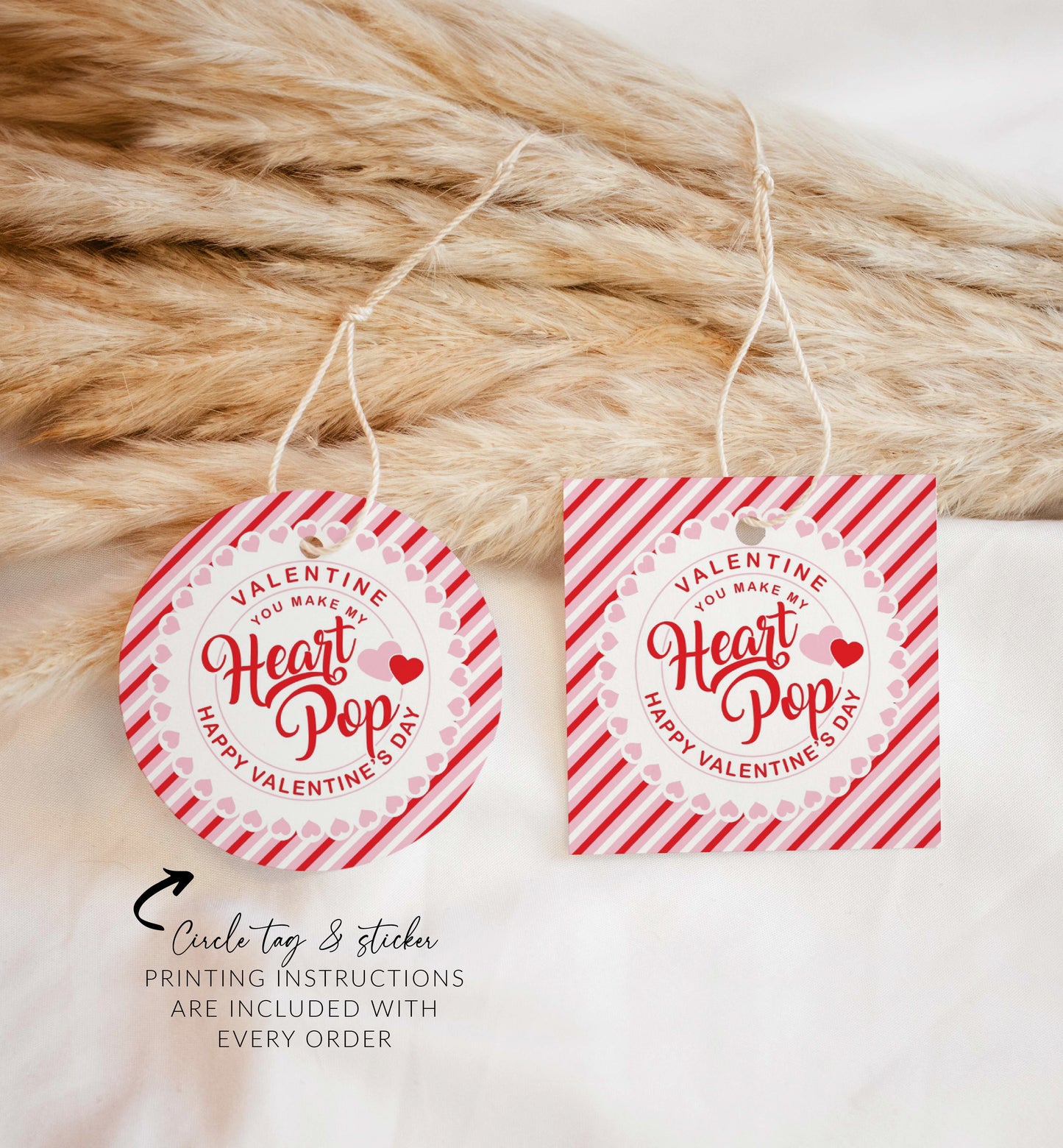 You Make My Heart Pop Happy Valentine's Day Tag, Valentine's Day Popcorn Gift Tag, Classroom Valentine Treat Tag, Galentine's Tag