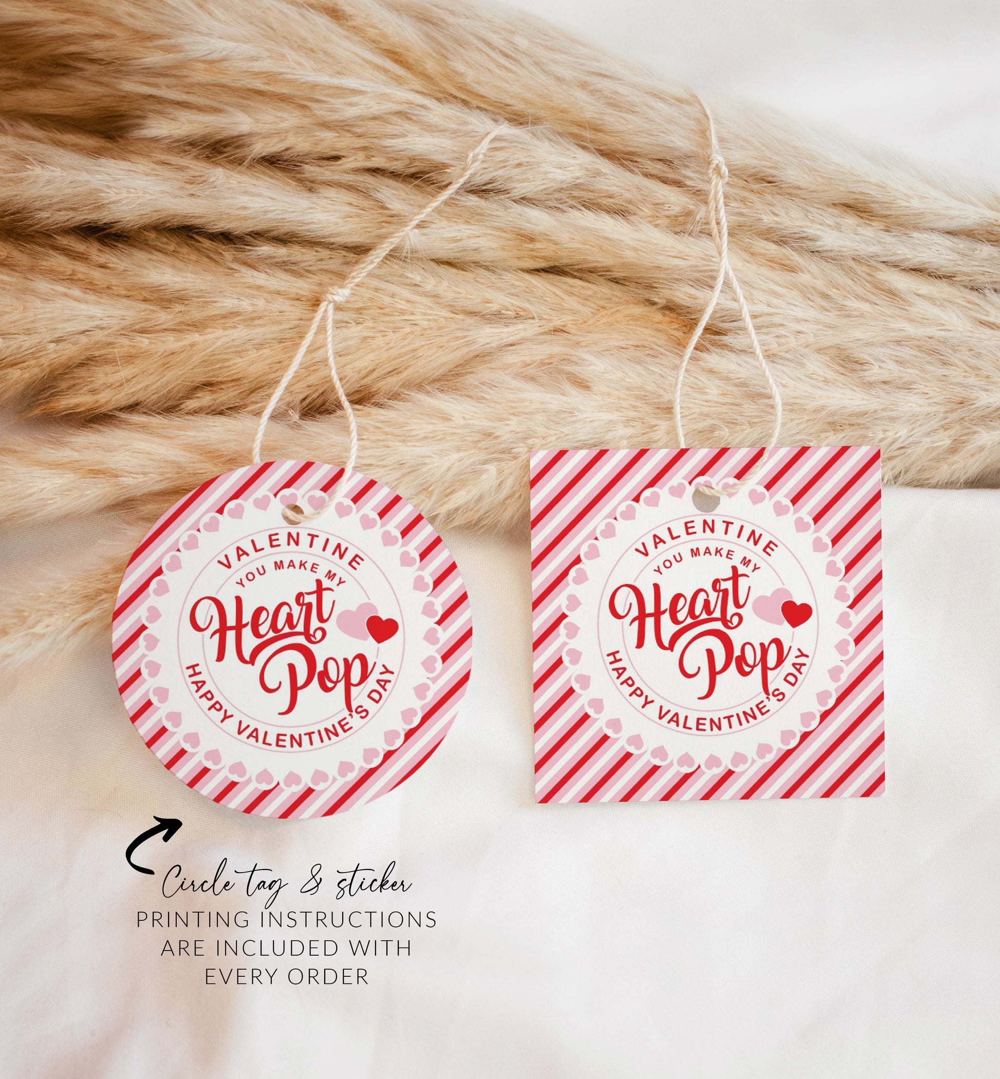 You Make My Heart Pop Happy Valentine's Day Tag, Valentine's Day Popcorn Gift Tag, Classroom Valentine Treat Tag, Galentine's Tag