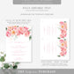 Piper Floral White | Printable Menu Template