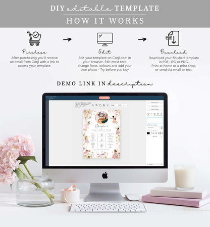 Fairy Multi | Printable First Birthday Milestone Sign Template