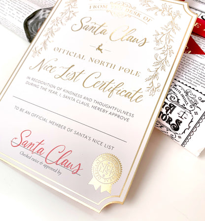 Santa's Nice List Certificate Gold
