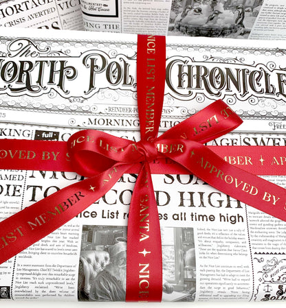Nice List Member Christmas Pink Satin Ribbon - 3m