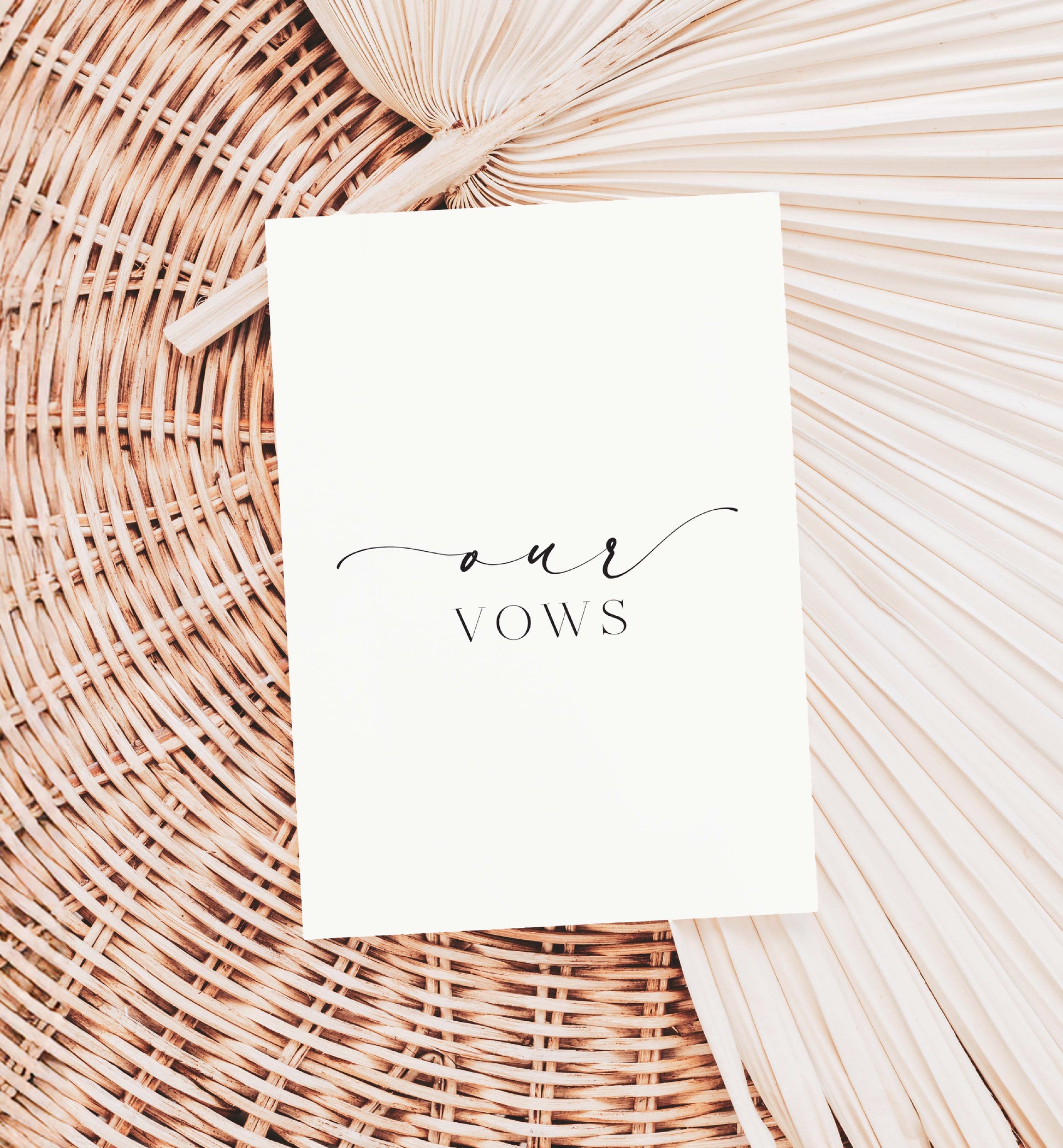 Our Vows Booklet, Minimalist Wedding Vows Card, Gender Neutral Wedding Vows Card Template, Wedding Ceremony Card, Off White Ivory, Ellesmere