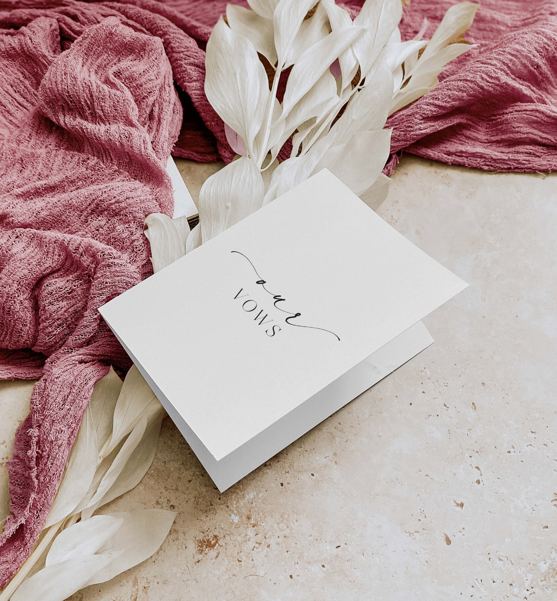 Our Vows Booklet, Minimalist Wedding Vows Card, Gender Neutral Wedding Vows Card Template, Wedding Ceremony Card, Off White Ivory, Ellesmere