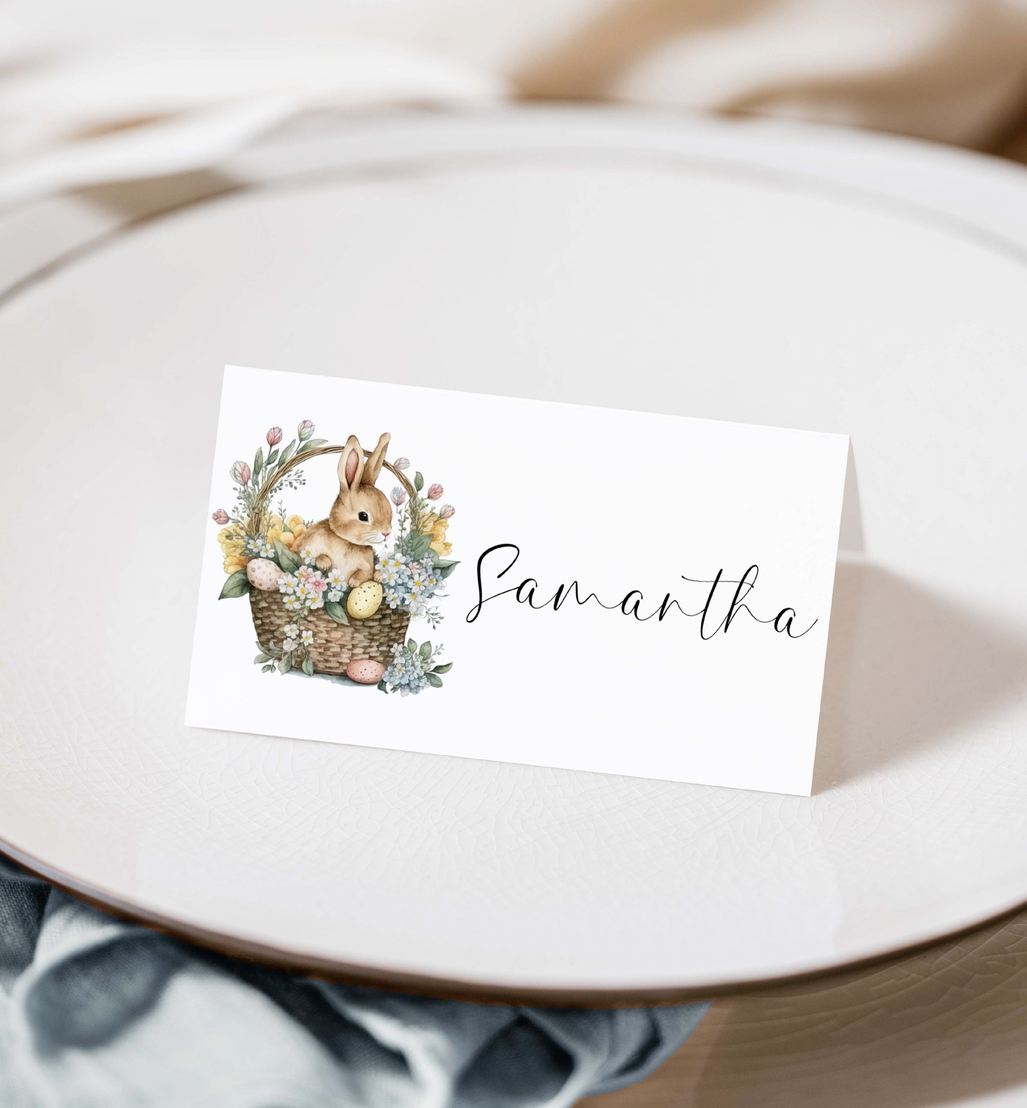 Easter White | Printable Place Cards Template – Black Bow Studio