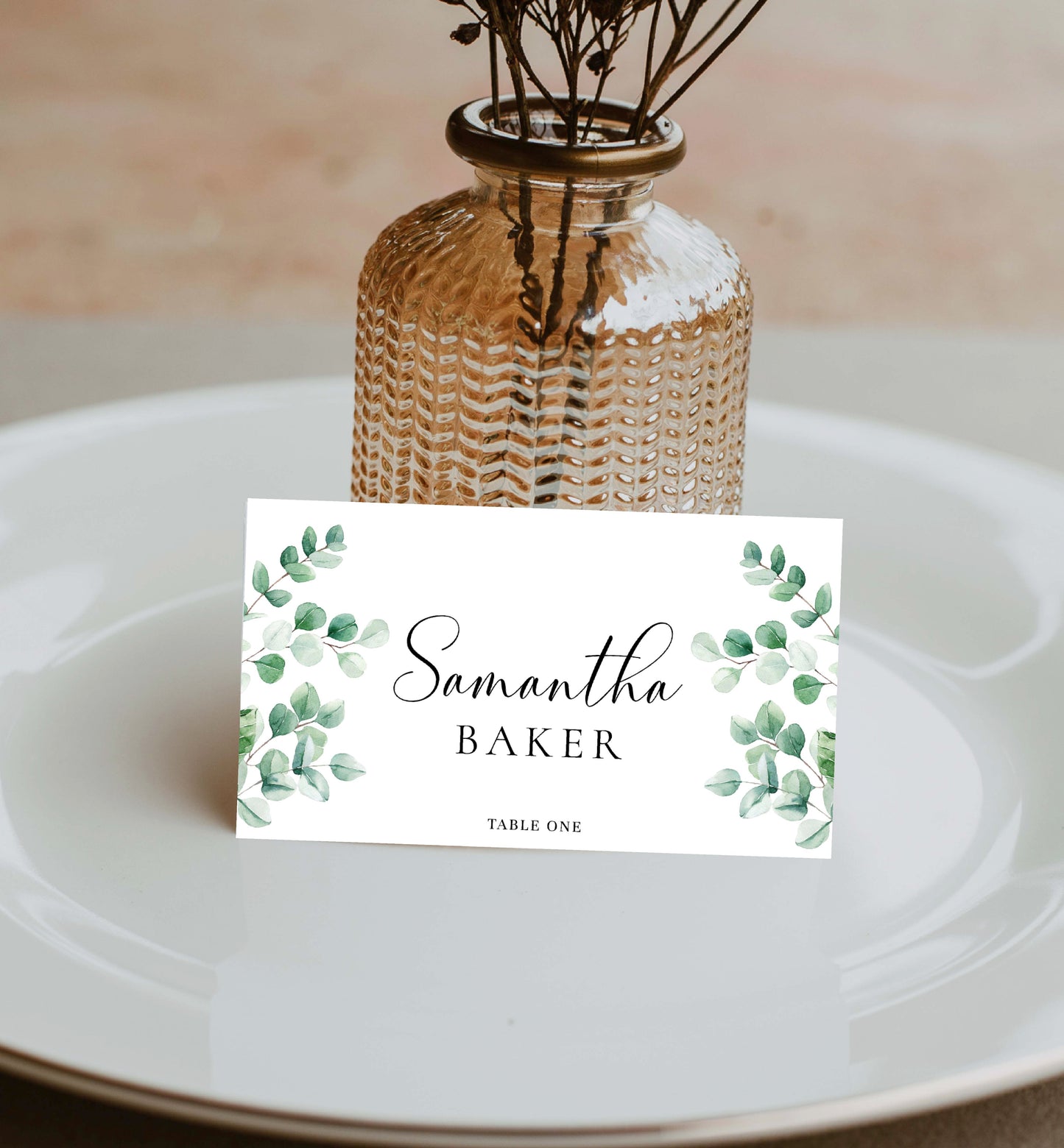 Ferras Greenery | Printable Place Cards Template