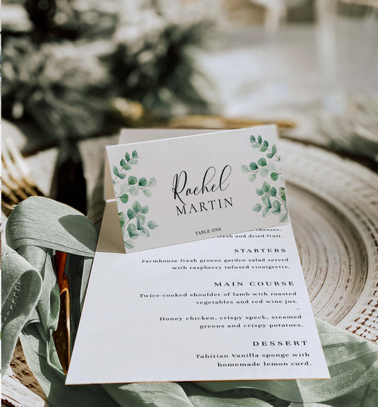 Ferras Greenery | Printable Place Cards Template