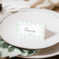 Mint Green Gingham Place Card Template, Printable Baby Shower Names Cards, Escort Cards, Wedding Name Cards, Gender Neutral Baby Shower