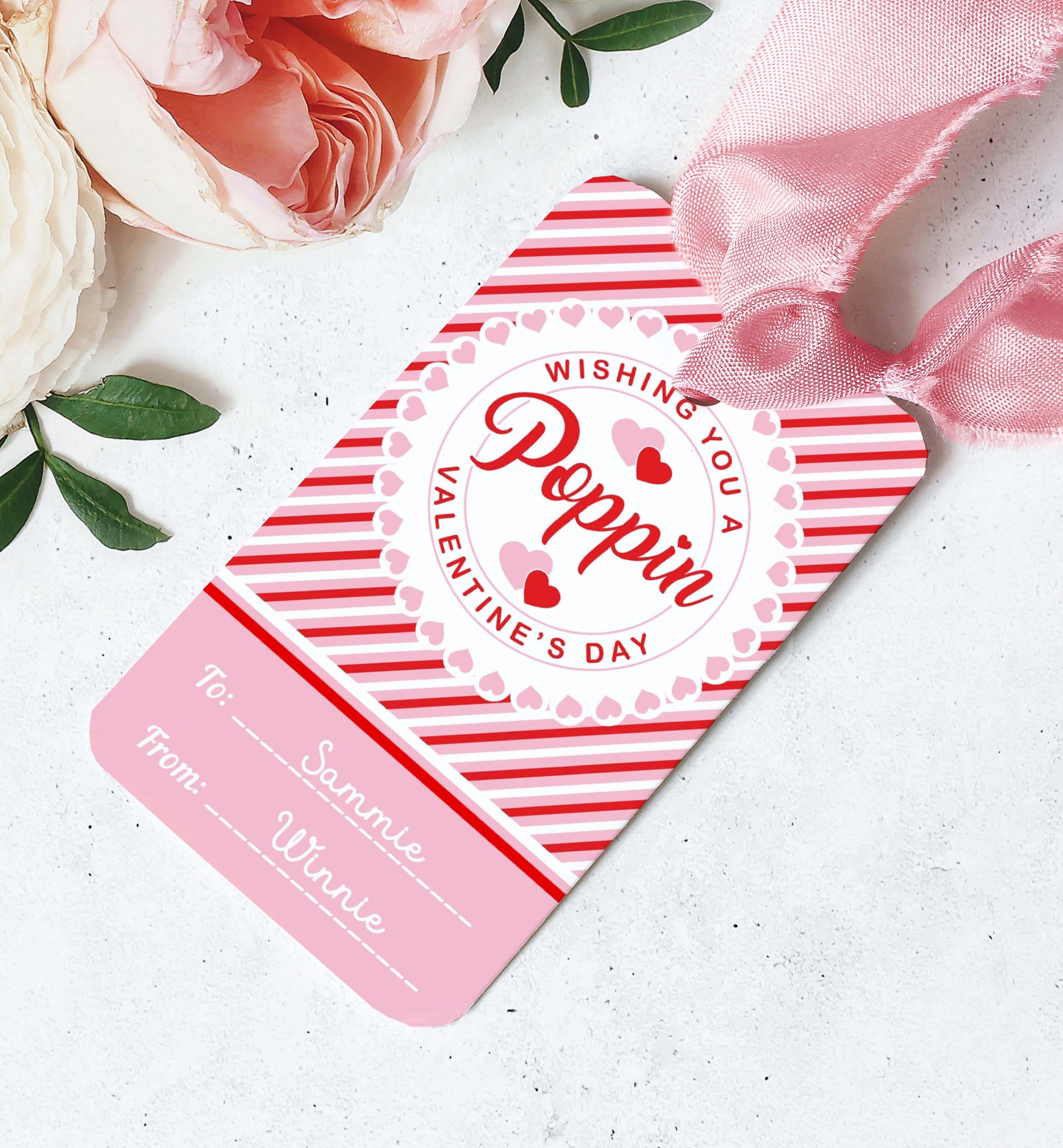 Poppin Valentine's Day Popcorn Tag, Valentine's Day Popcorn Gift Tag, Classroom Valentine Treat Tag, Friends Valentine Gift Tag