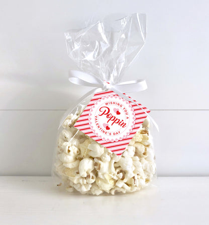 Poppin Valentine's Day Popcorn Tag, Valentine's Day Popcorn Gift Tag, Classroom Valentine Treat Tag, Friends Valentine Gift Tag