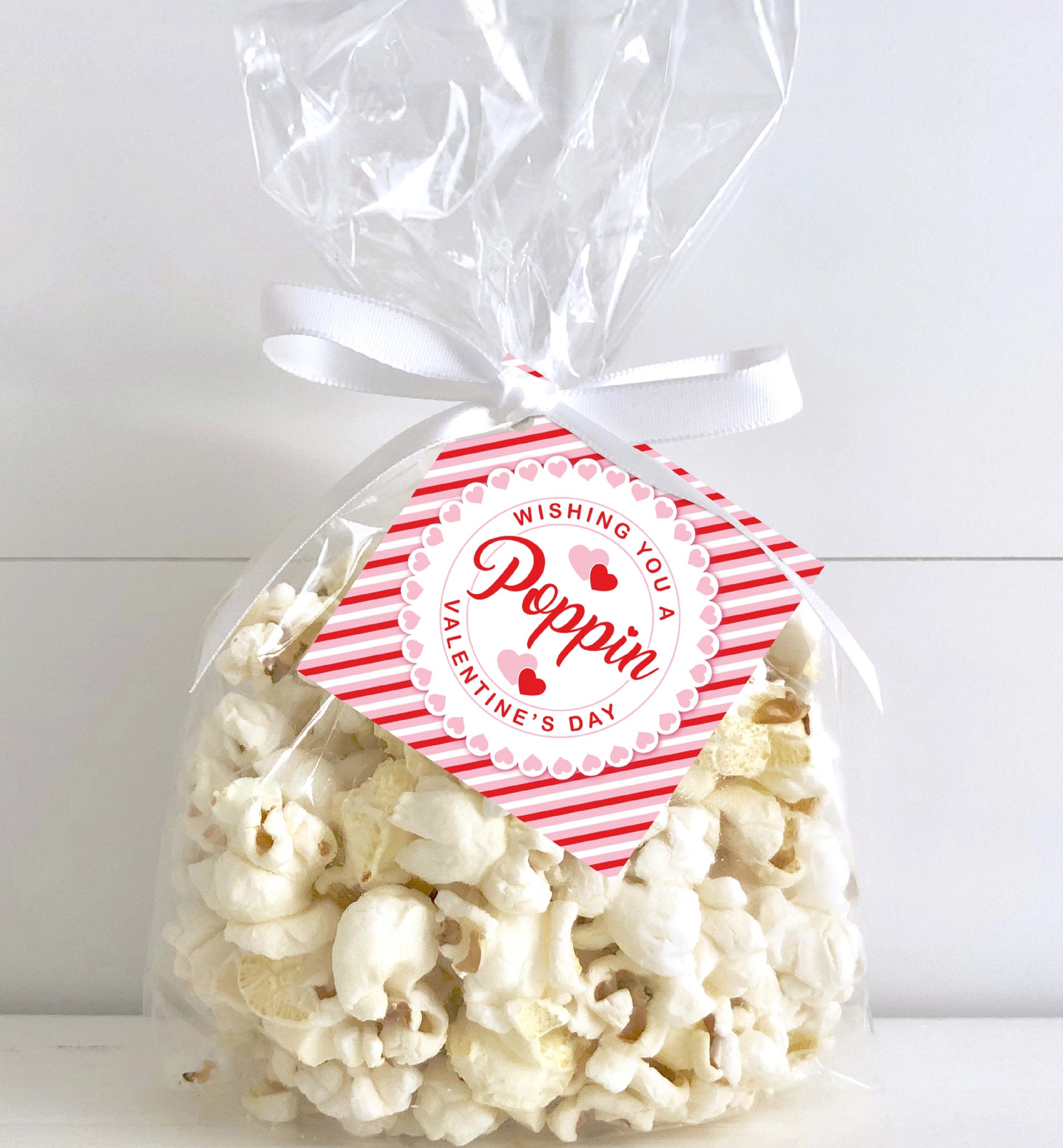 Poppin Valentine's Day Popcorn Tag, Valentine's Day Popcorn Gift Tag, Classroom Valentine Treat Tag, Friends Valentine Gift Tag