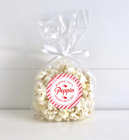 Poppin Valentine's Day Popcorn Tag, Valentine's Day Popcorn Gift Tag, Classroom Valentine Treat Tag, Friends Valentine Gift Tag