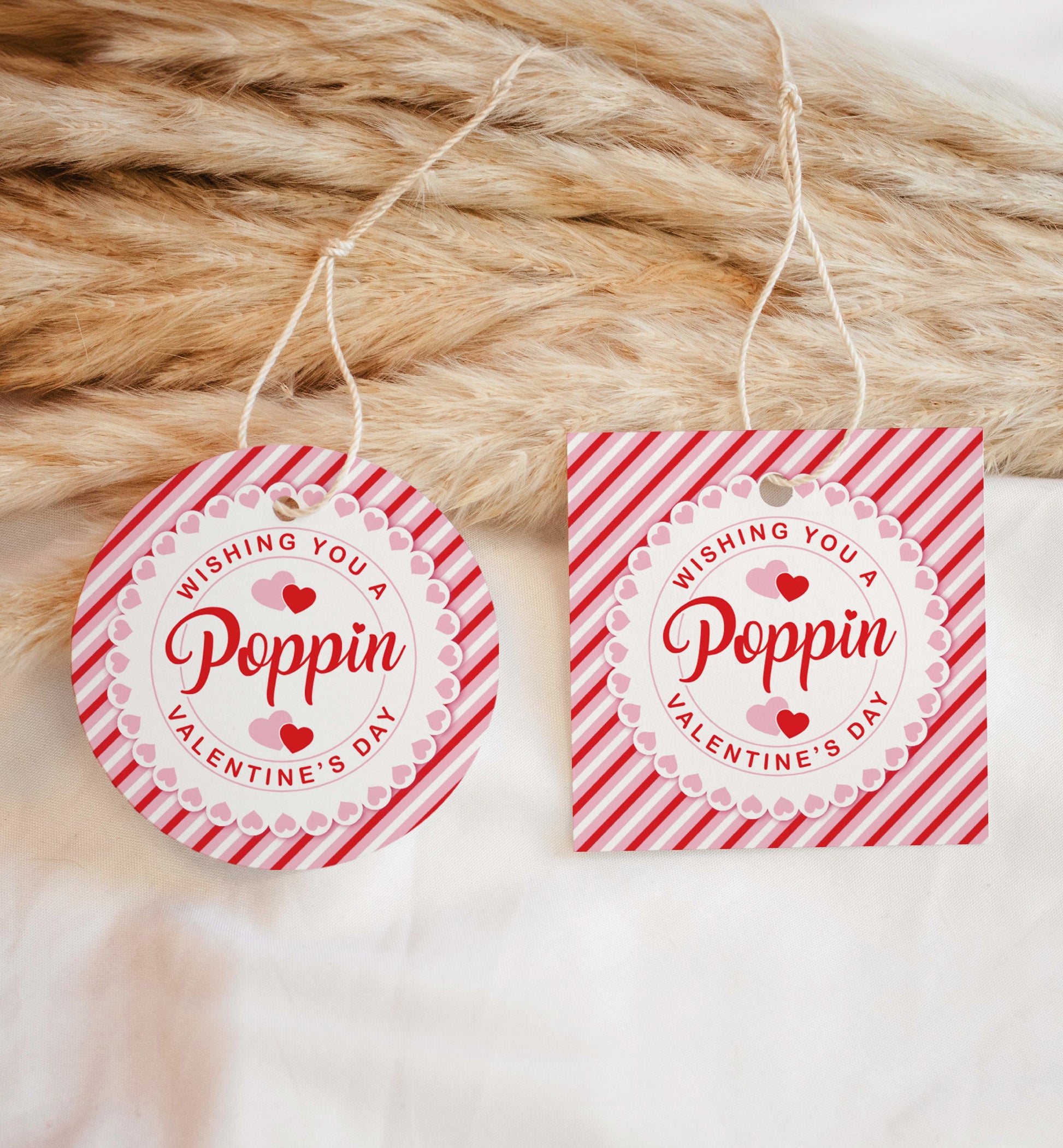 Poppin Valentine's Day Popcorn Tag, Valentine's Day Popcorn Gift Tag, Classroom Valentine Treat Tag, Friends Valentine Gift Tag
