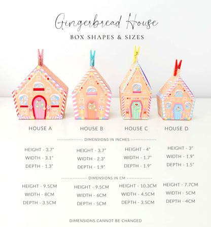 DIY Fill Your Own Gingerbread House Christmas Advent Calendar Template, Printable Christmas Advent Boxes, Christmas Craft Village Advent