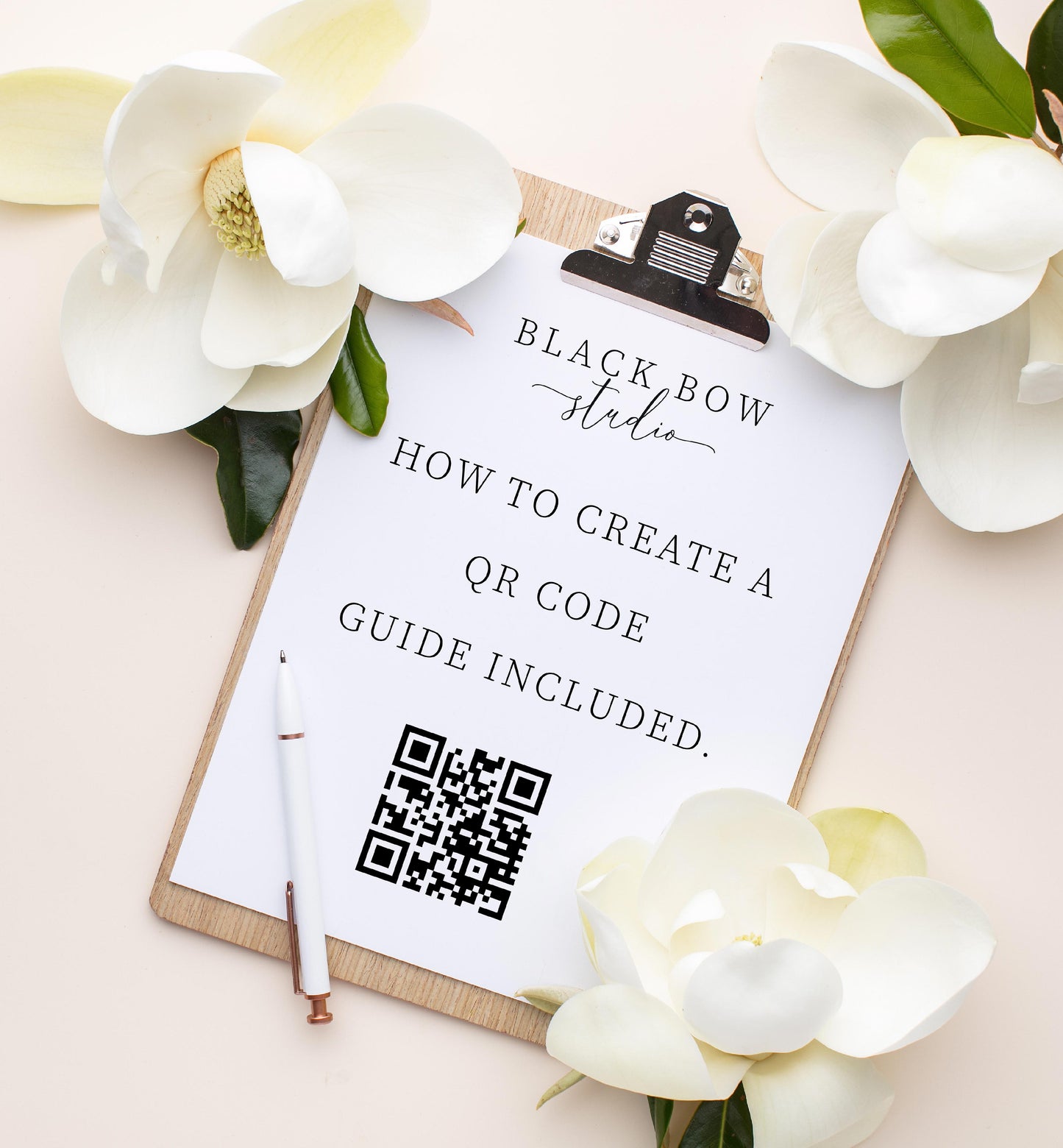 Ellesmere White | Printable QR Wedding Details Card Template