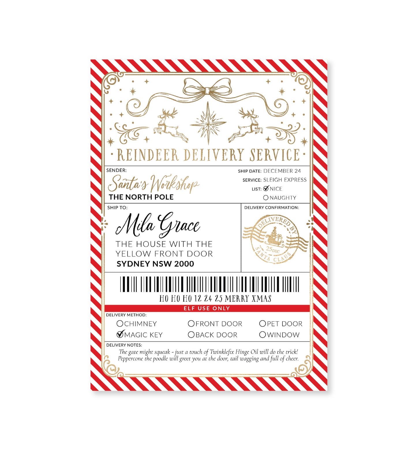 Christmas Shipping Label