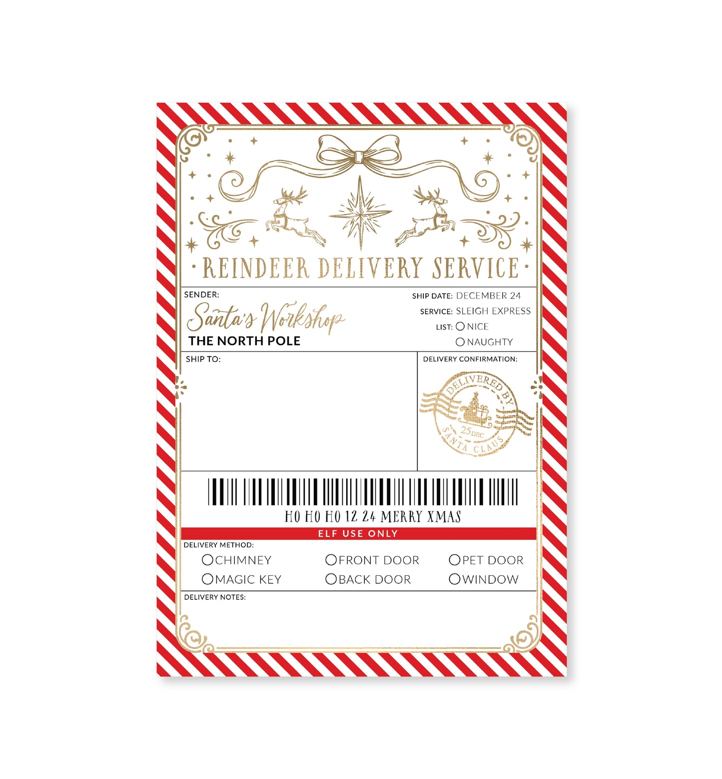 Christmas Shipping Label