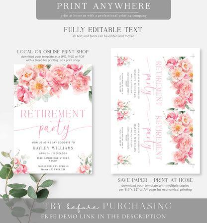 Piper White | Printable Retirement Party Invitation Template