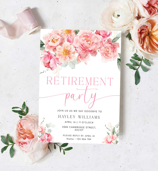 Piper White | Printable Retirement Party Invitation Template