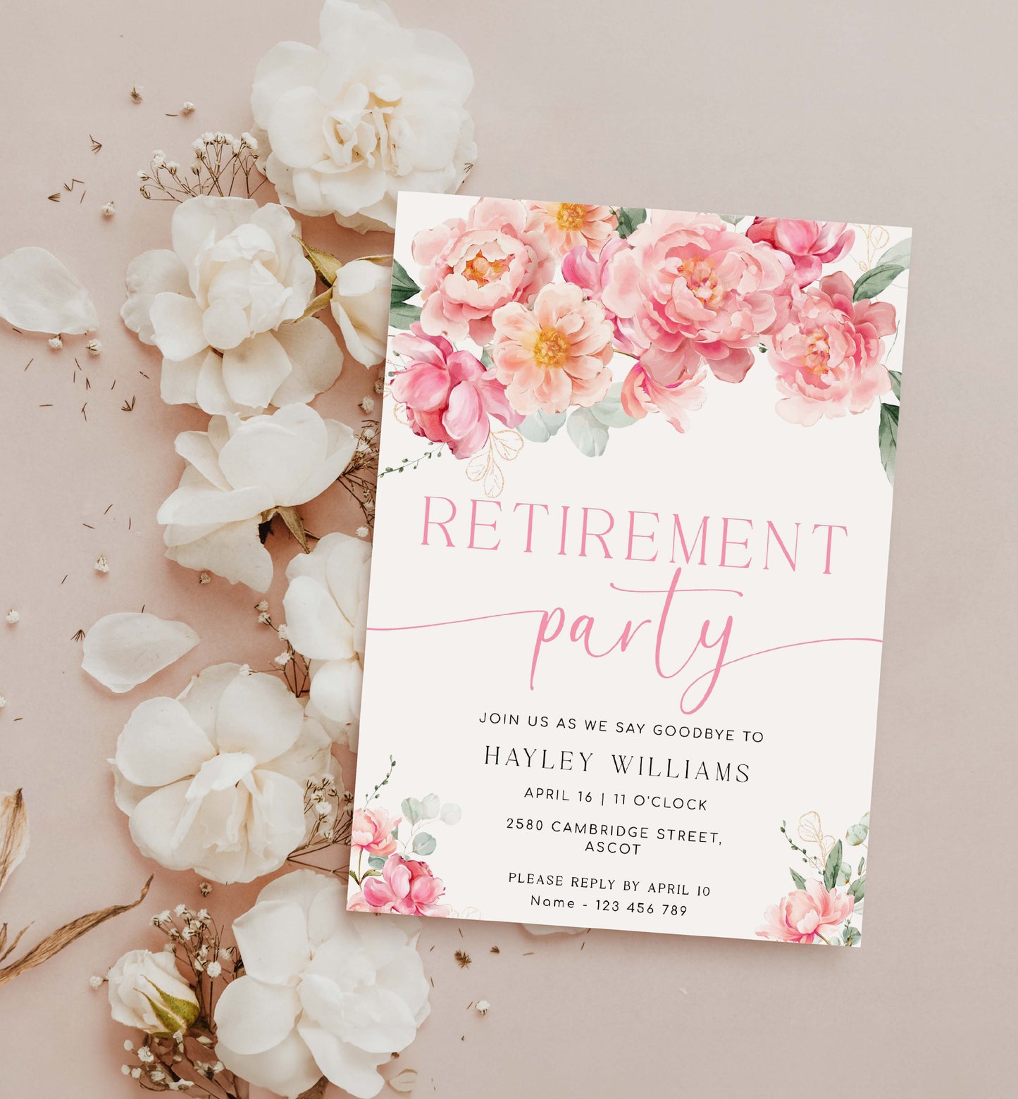 Piper White | Printable Retirement Party Invitation Template