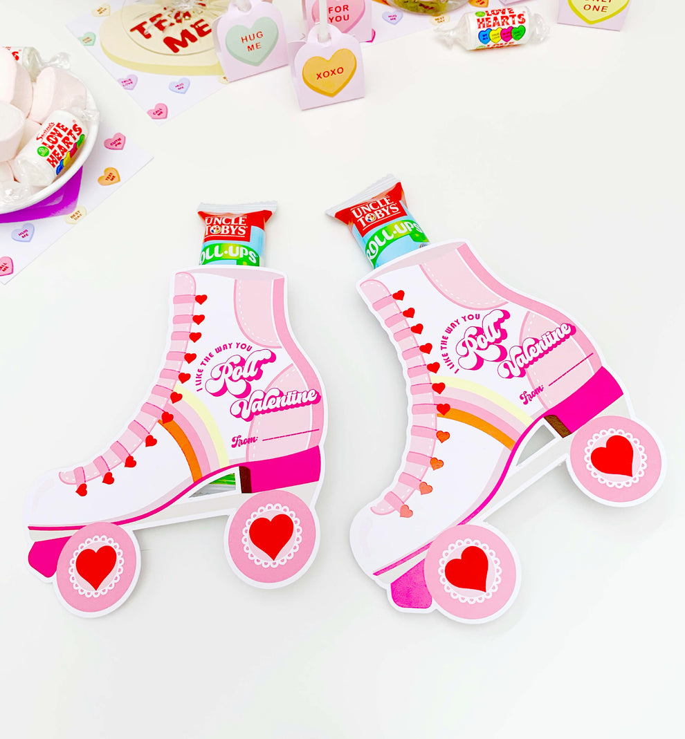 Roller Skate | Printable Valentine's Day Tag Template – Black Bow Studio