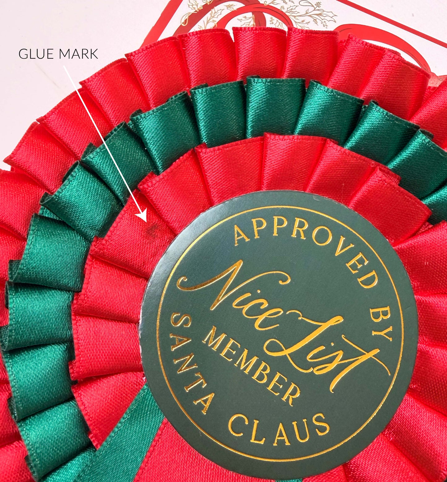Nice List Christmas Rosette Red/Green (Seconds)