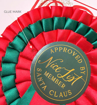 Nice List Christmas Rosette Red/Green (Seconds)