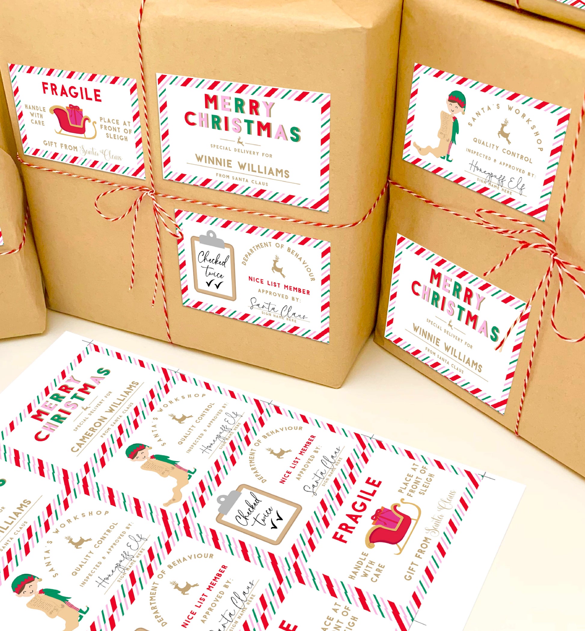Printable Santa's Workshop Shipping Gift Tag, North Pole Postal Shipping Gift Labels, Santa Gift Tag, Christmas Postal Service Address Label