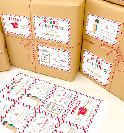 Printable Santa's Workshop Shipping Gift Tag, North Pole Postal Shipping Gift Labels, Santa Gift Tag, Christmas Postal Service Address Label