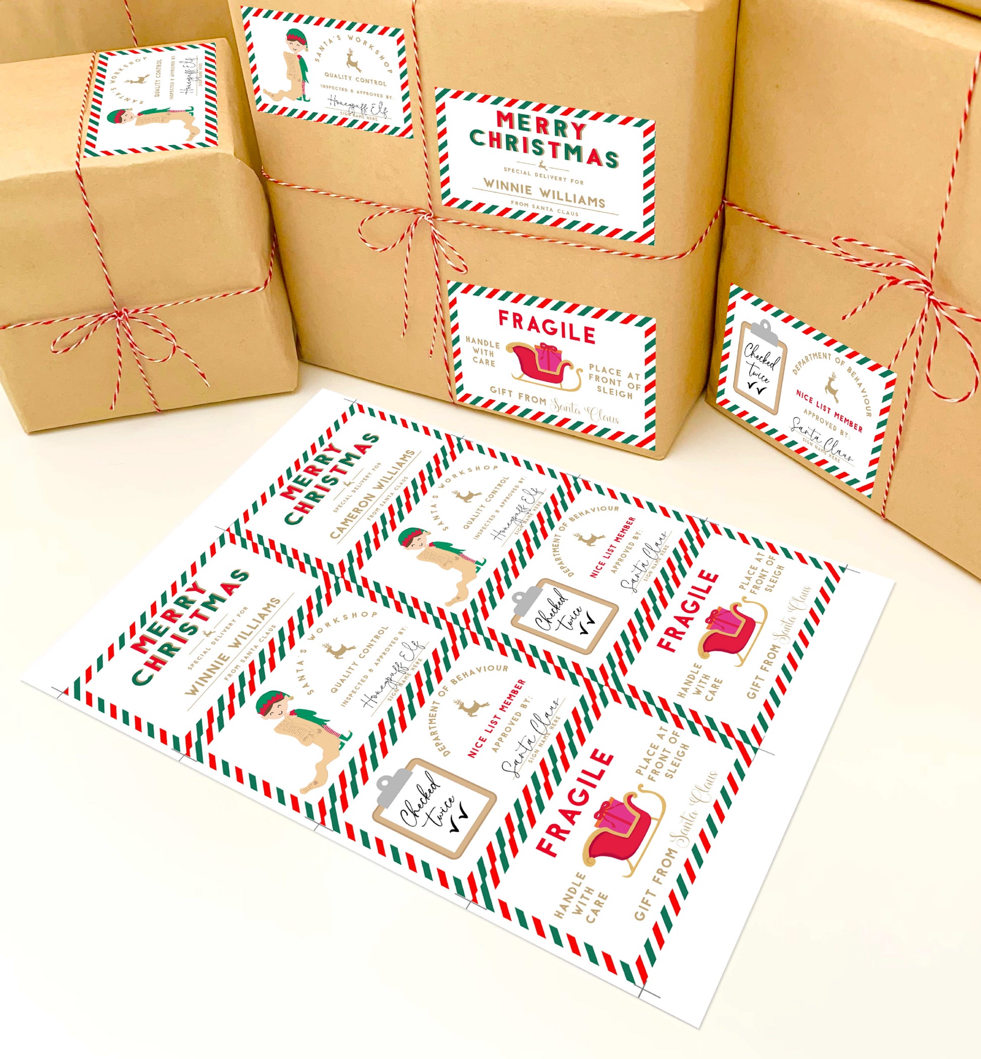 Printable Santa's Workshop Shipping Gift Tag, North Pole Postal Shipping Gift Labels, Santa Gift Tag, Christmas Postal Service Address Label