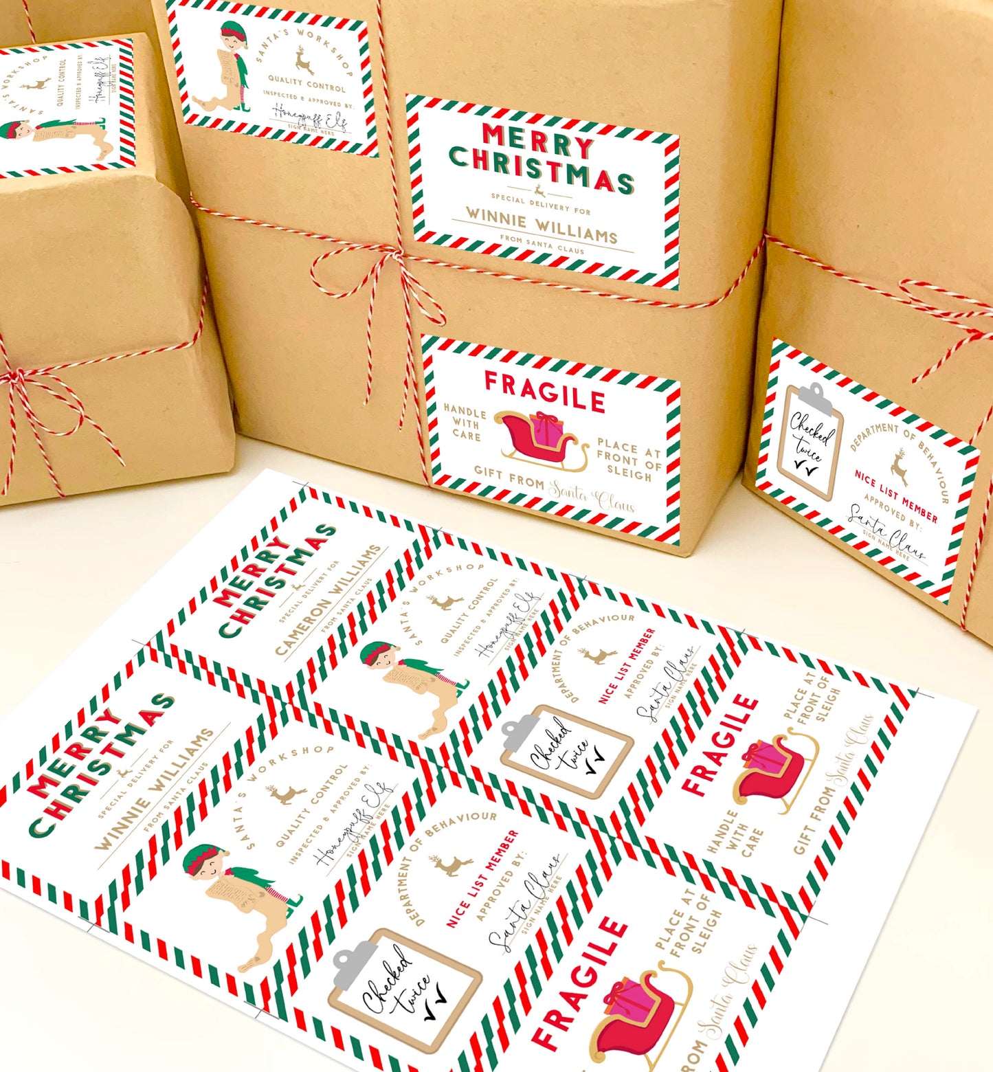 Printable Santa's Workshop Shipping Gift Tag, North Pole Postal Shipping Gift Labels, Santa Gift Tag, Christmas Postal Service Address Label
