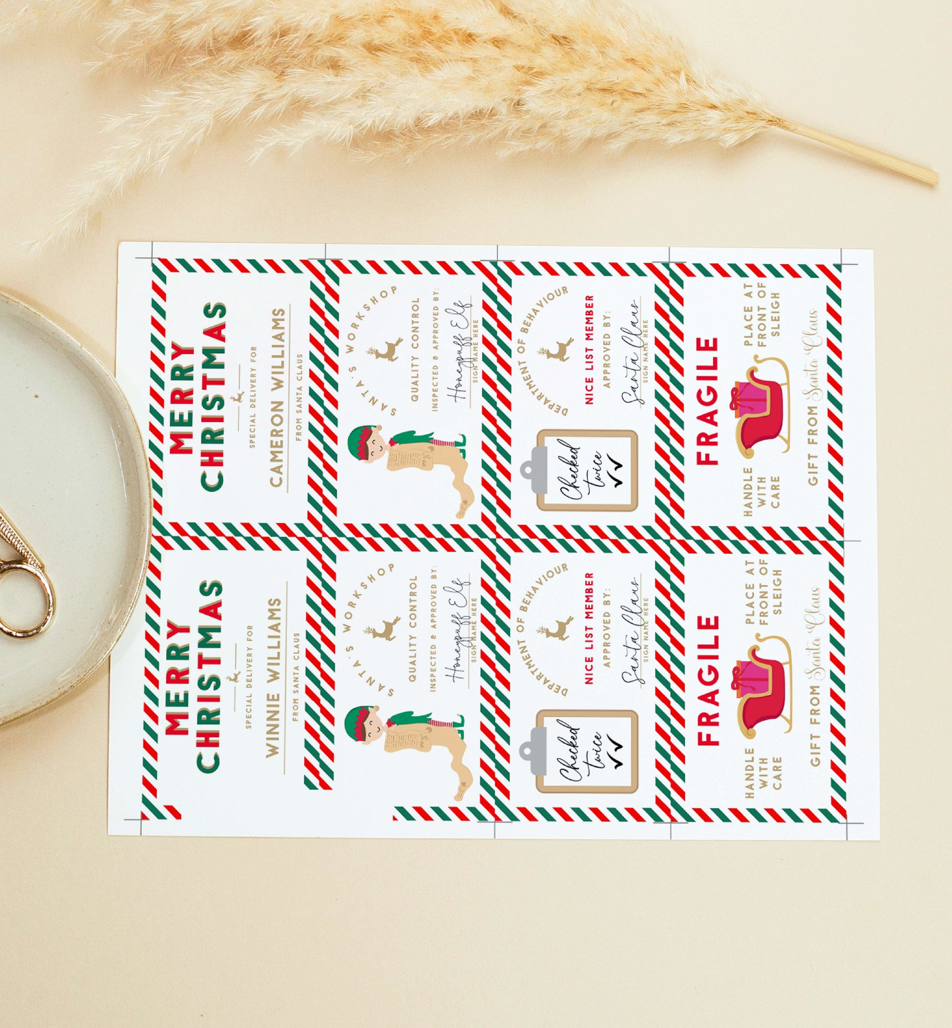 Printable Christmas Gift Tags, Christmas Labels, Red and Green Christmas  Tags