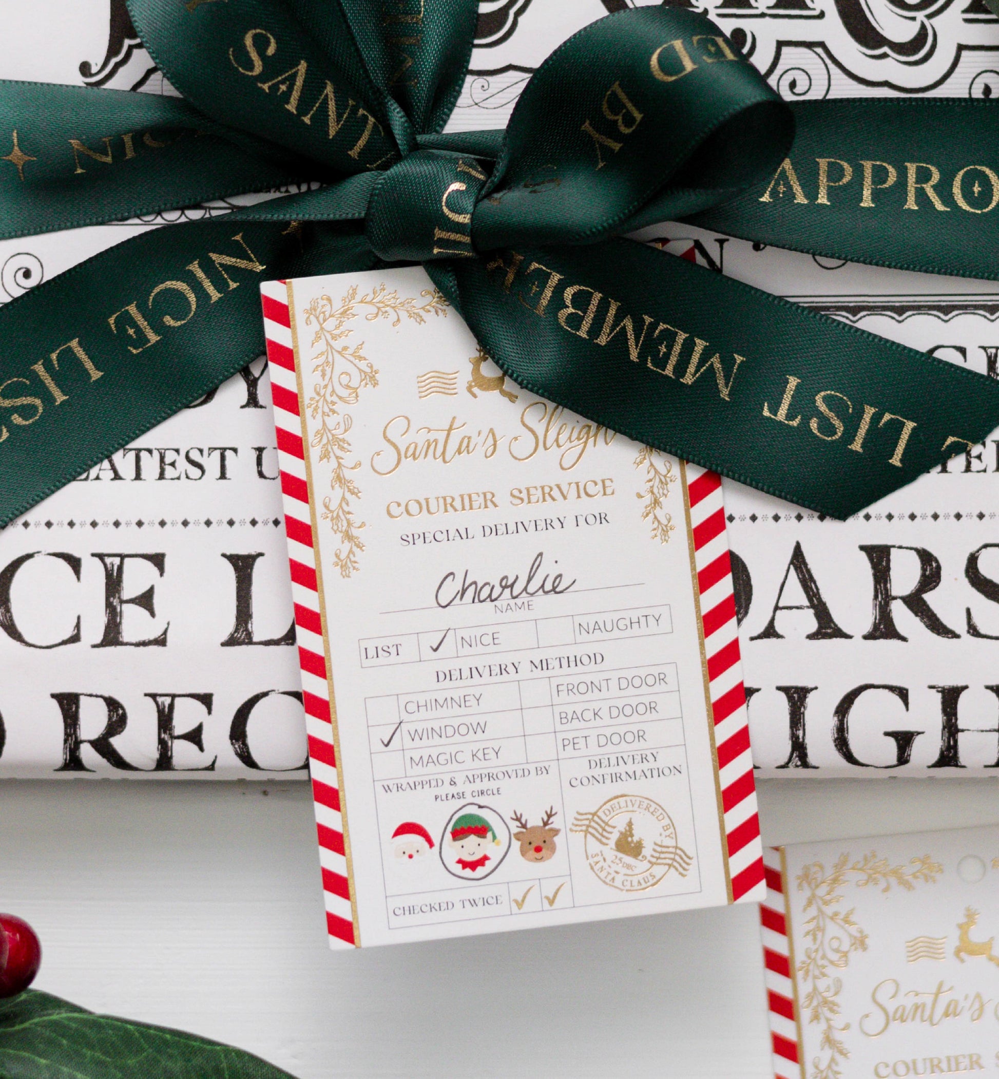 Santa's Sleigh Special Delivery Christmas Gift Tags Set of 6, Santa's Workshop Gift Tag Label, North Pole Express Gift Tag, Present Tags