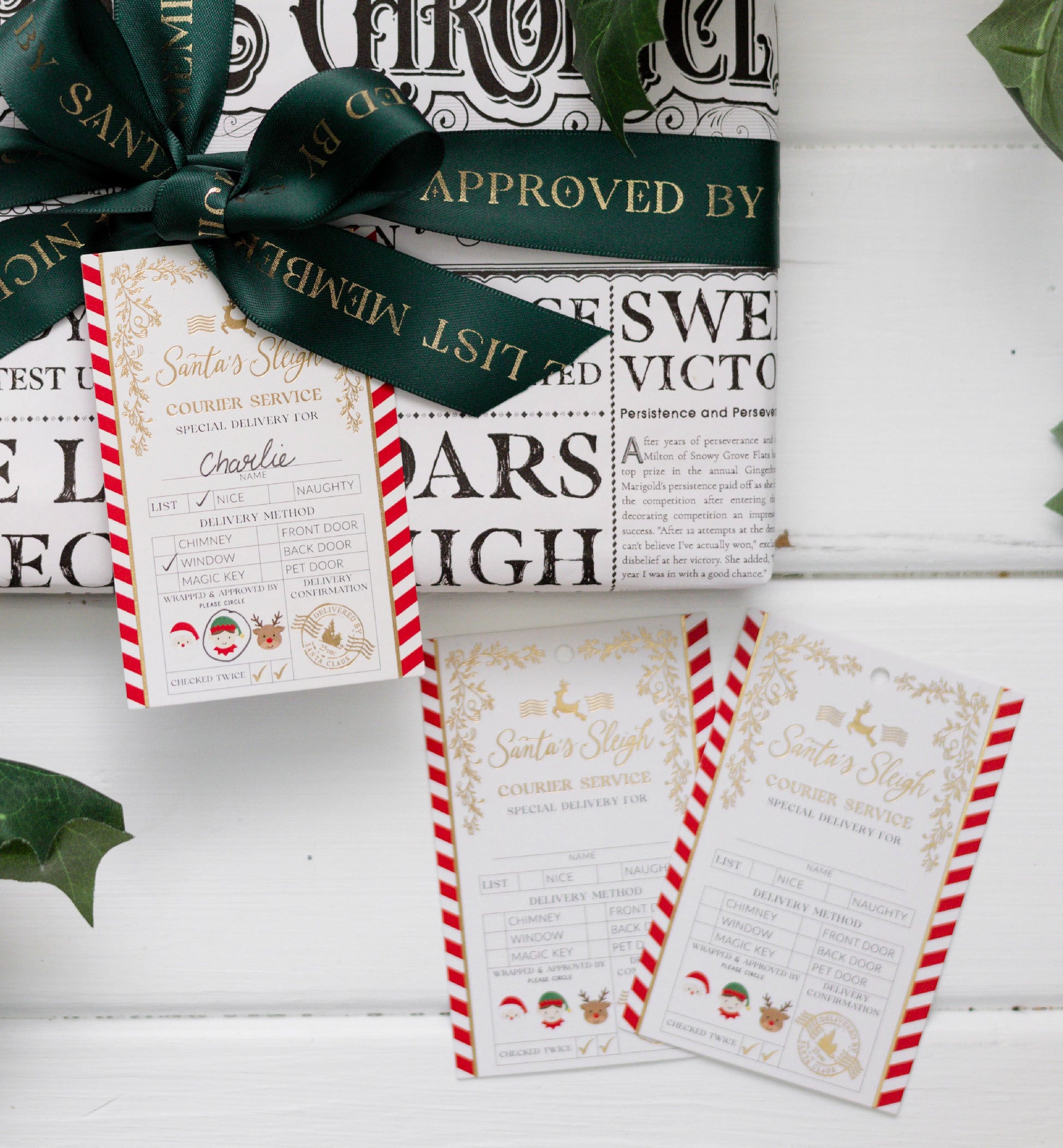 Santa's Sleigh Special Delivery Christmas Gift Tags Set of 6, Santa's Workshop Gift Tag Label, North Pole Express Gift Tag, Present Tags