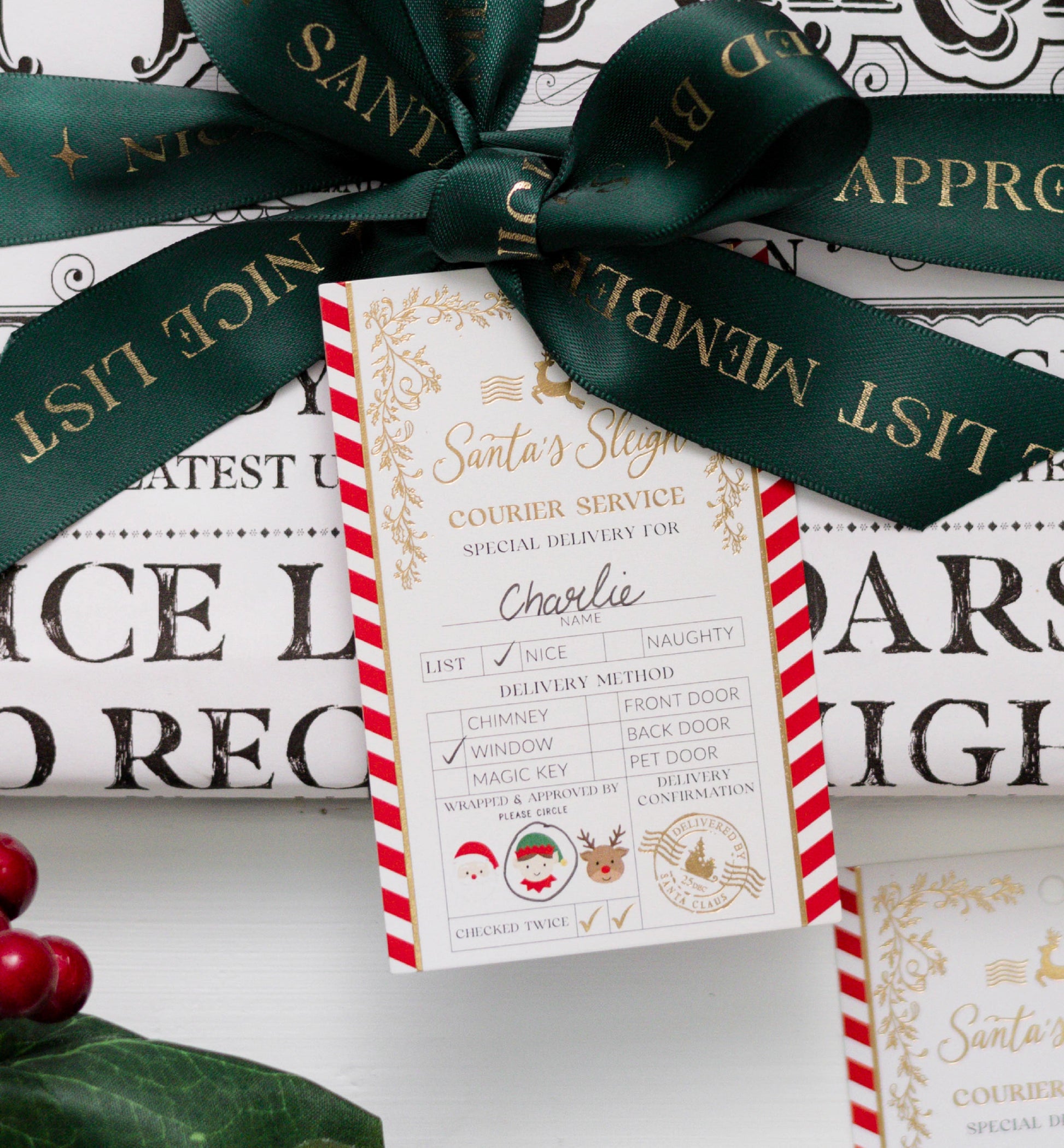 Santa's Sleigh Special Delivery Christmas Gift Tags Set of 6, Santa's Workshop Gift Tag Label, North Pole Express Gift Tag, Present Tags