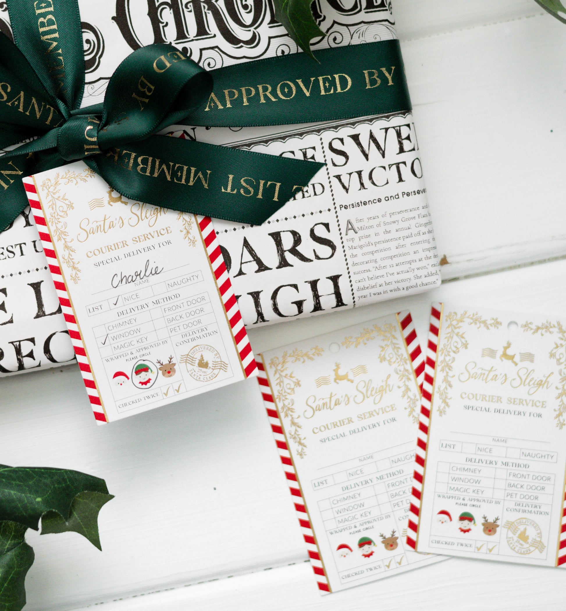 Santa's Sleigh Special Delivery Christmas Gift Tags Set of 6, Santa's Workshop Gift Tag Label, North Pole Express Gift Tag, Present Tags