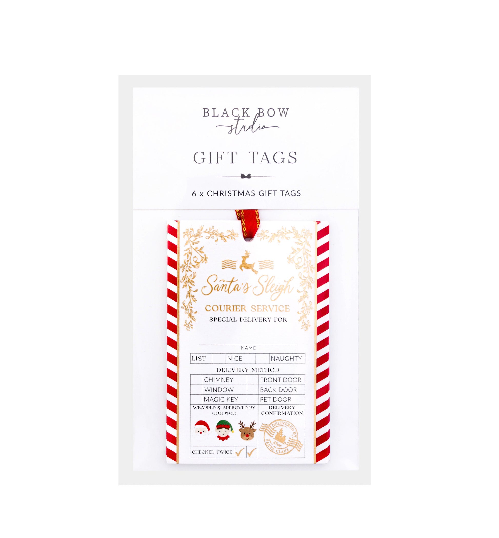 Santa's Sleigh Special Delivery Christmas Gift Tags Set of 6, Santa's Workshop Gift Tag Label, North Pole Express Gift Tag, Present Tags