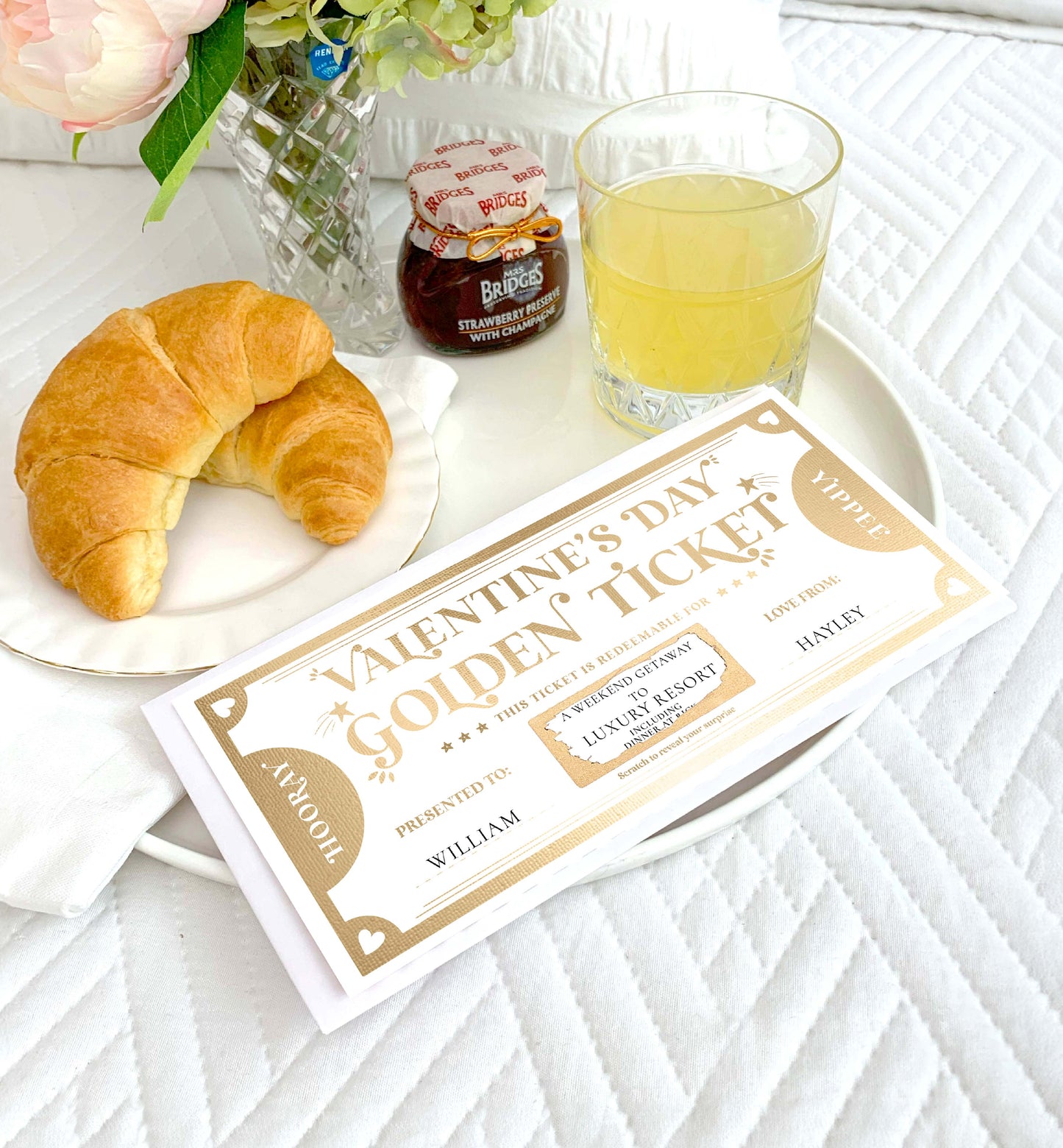 Scratch-off Valentine's Day Golden Ticket Gift Voucher